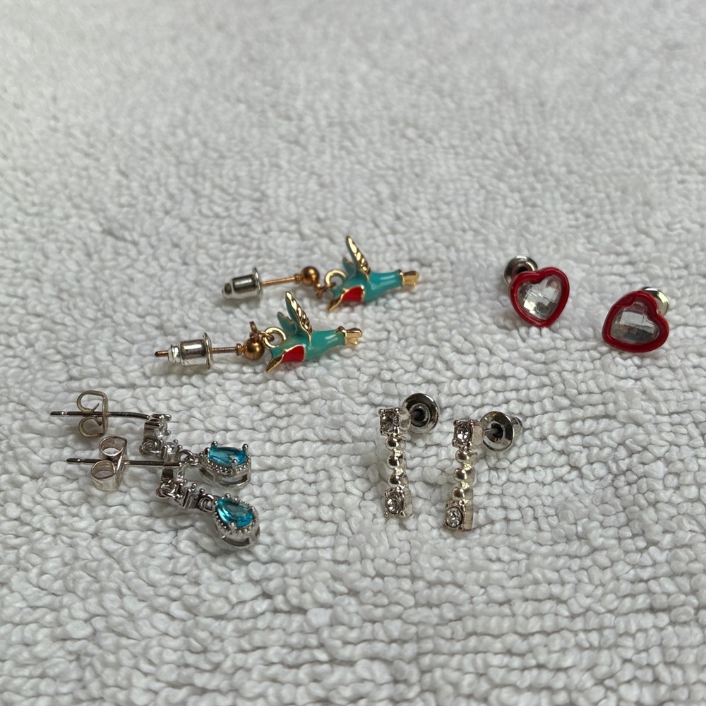 Set of Colorful Stud Earrings